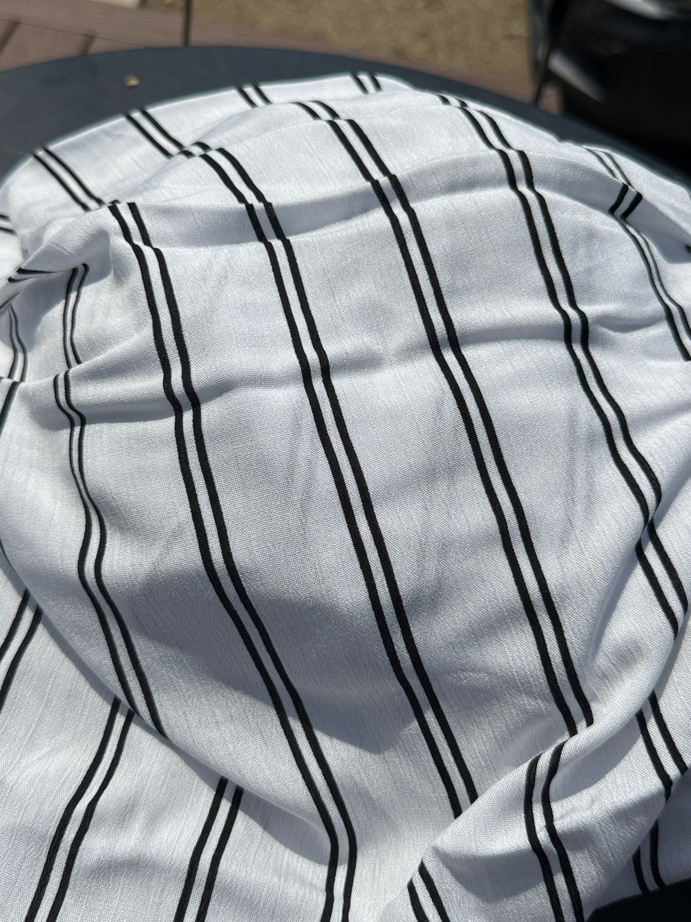 Striped White and Black linen fabric 4 yards